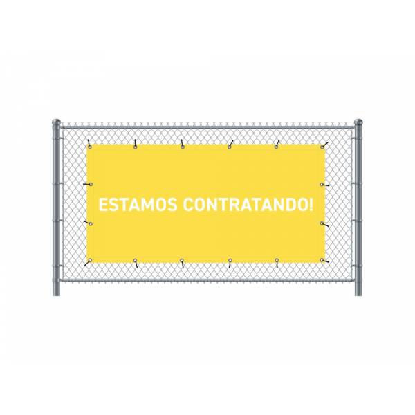 Fence Banner 300 x 140 cm Hiring Spanish Yellow