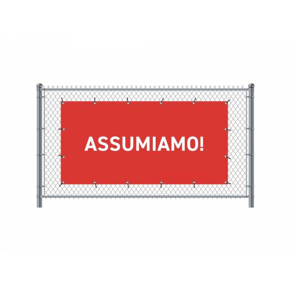 Fence Banner 300 x 140 cm Hiring Italian Red