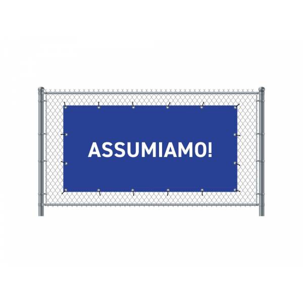 Fence Banner 200 x 100 cm Hiring Italian Blue