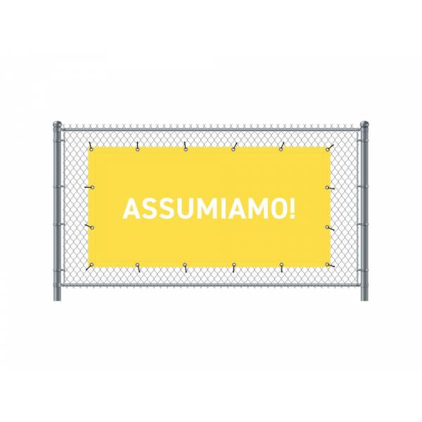 Fence Banner 300 x 140 cm Hiring Italian Yellow