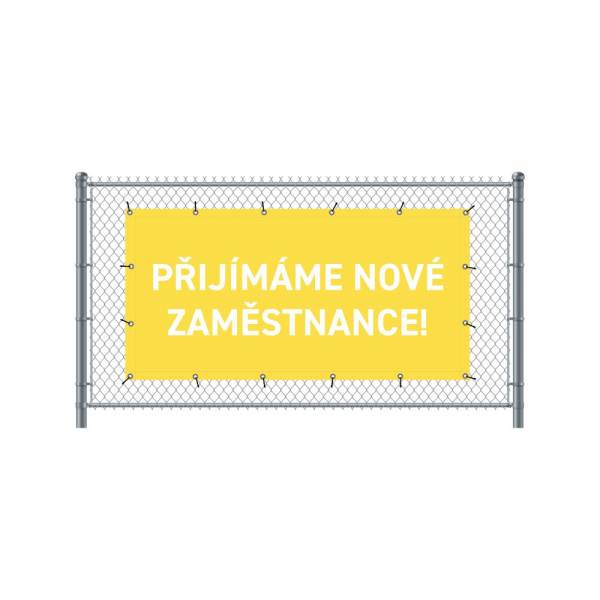 Fence Banner 200 x 100 cm Hiring Czech Yellow