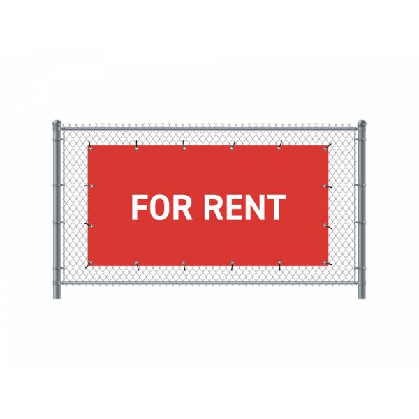 Fence Banner 300 x 140 cm Rent English Red