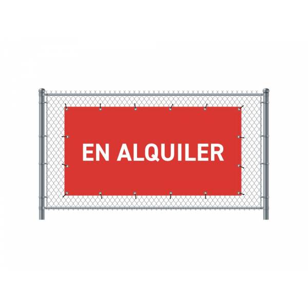 Fence Banner 300 x 140 cm Rent Spanish Red