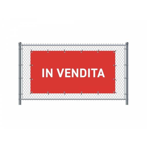 Fence Banner 300 x 140 cm Sale Italian Red