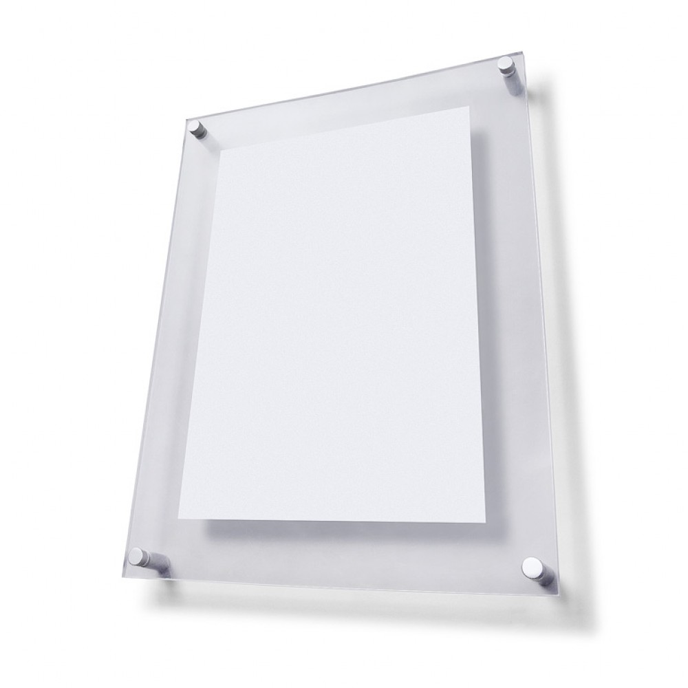 Acrylic Poster Pockets Sandwich Panels Silver wall fixings