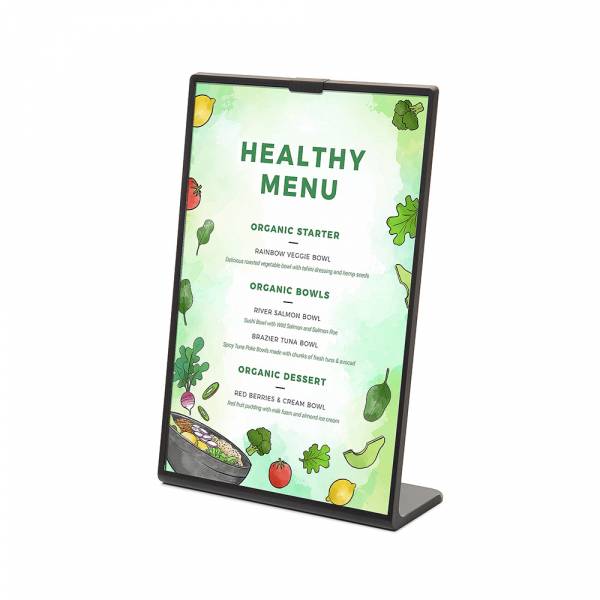 Black Menu Stand - L Shape