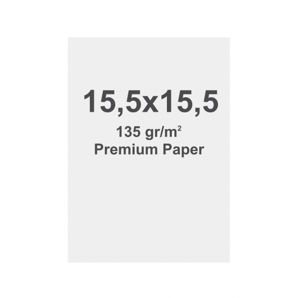 Premium quality paper 135g/m2, satin surface, 155 x 155 mm