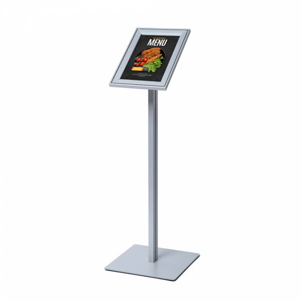 Premium Menu Stand - A4 & A3 Compasso® snap frame in silver