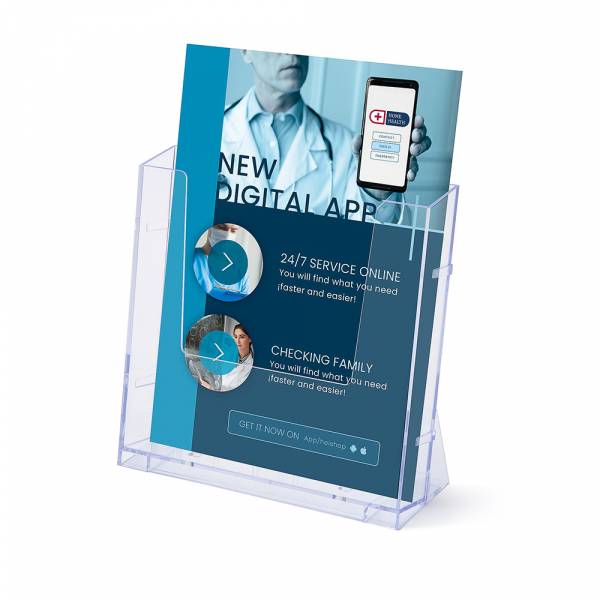 A4 Portrait Leaflet Holder - Wall & Counter Display