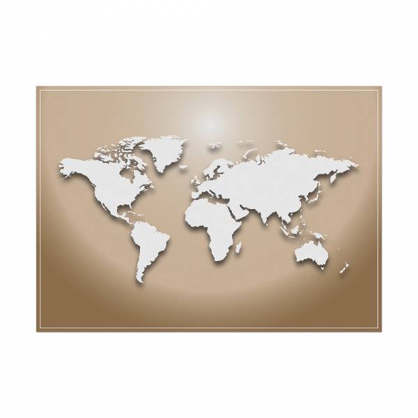 Placemat World Map Beige