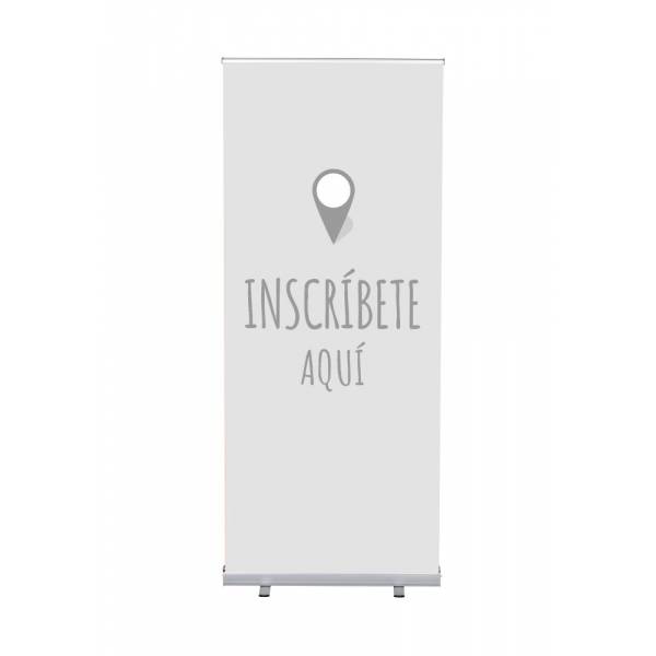 Roll-Banner Budget 85 Complete Set Sign In Here Grey Spanish
