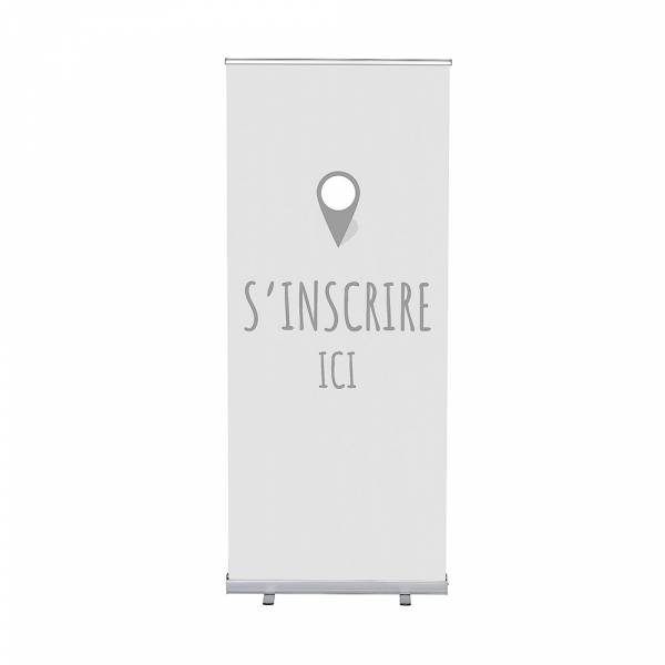 Roll-Banner Budget 85 Complete Set Sign In Here Grey French