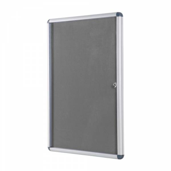 Lockable Fabric Noticeboard - Grey (90x120)