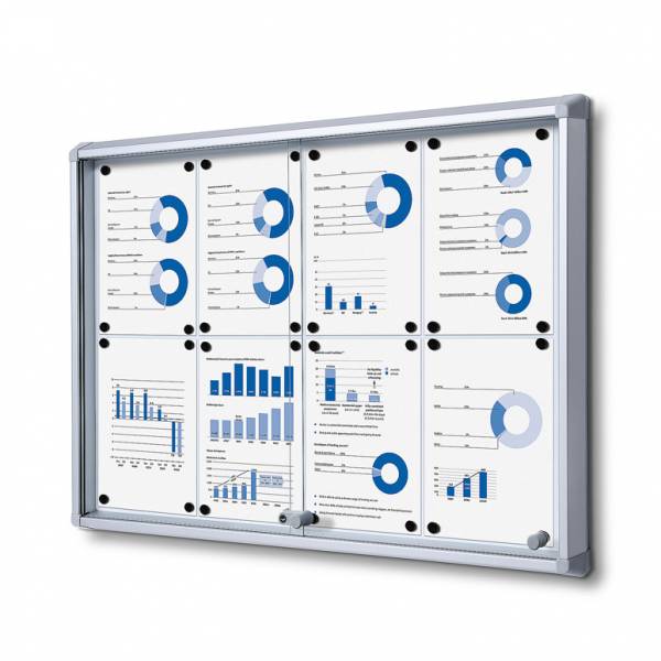 Fire-proof Noticeboard with sliding doors (8xA4)