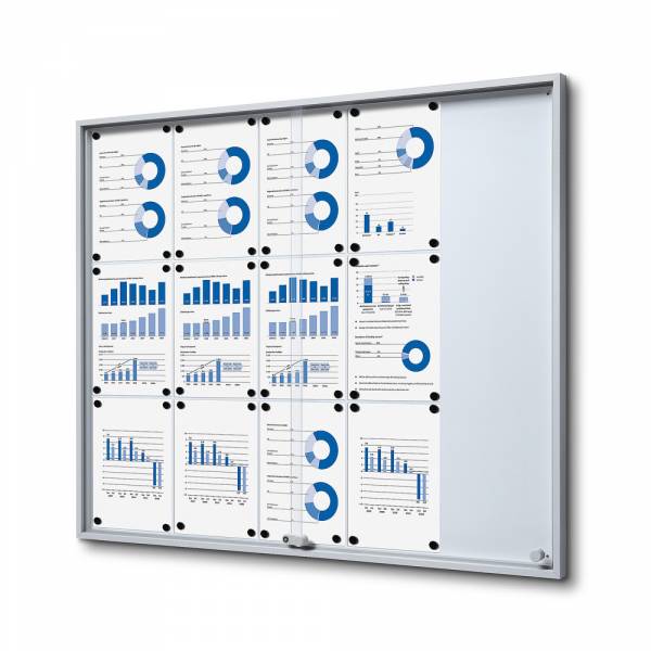 Noticeboard with sliding doors - SLIM (15xA4)