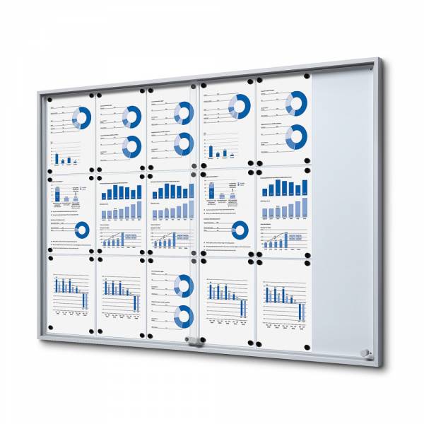 Noticeboard with sliding doors - SLIM (18xA4)