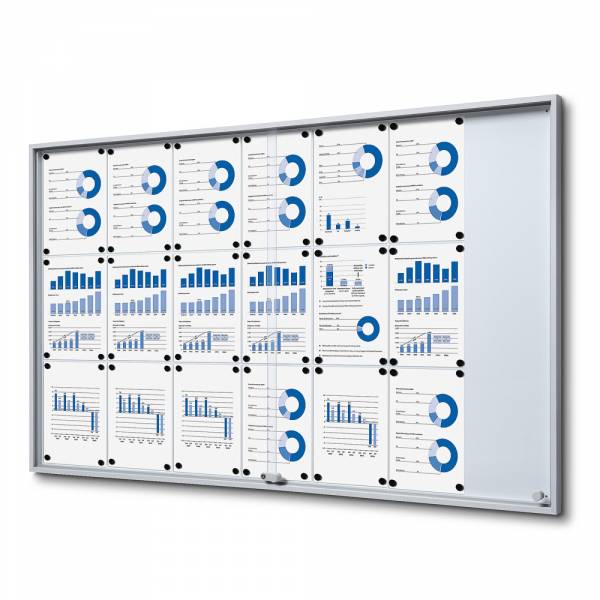 Noticeboard with sliding doors - SLIM (21xA4)