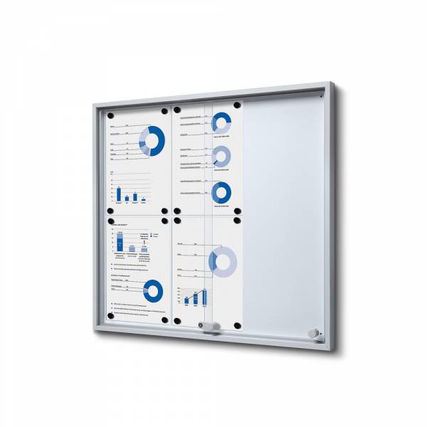 Noticeboard with sliding doors - SLIM (6xA4)