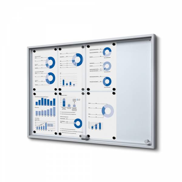 Noticeboard with sliding doors - SLIM (8xA4)