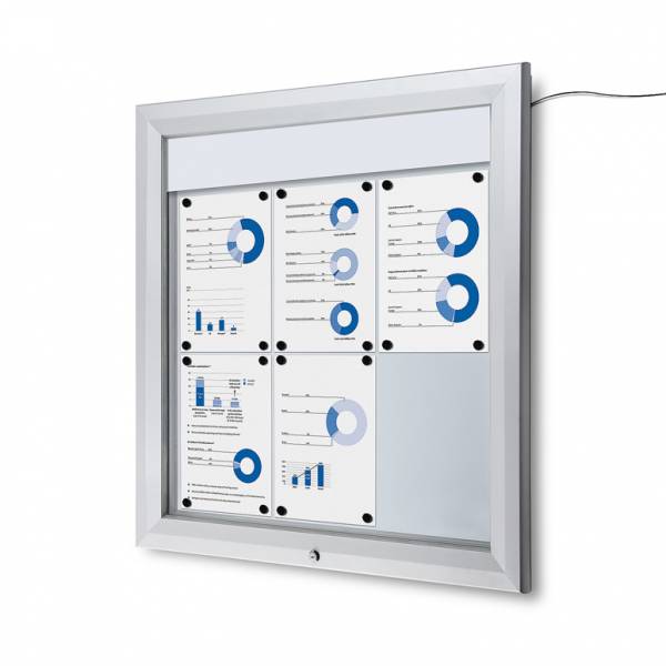 Outdoor LED Illuminated Noticeboard Dry Wipe, IP56 Certified