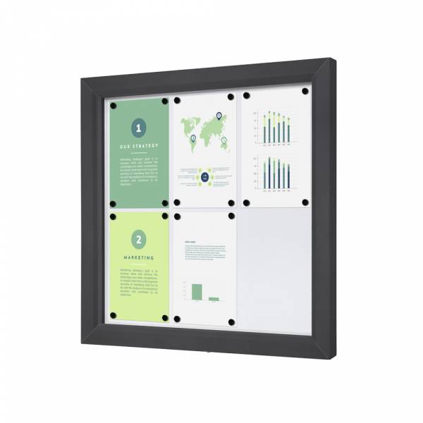 Outdoor Lockable Showcase Slim 6 x A4 Anthracite