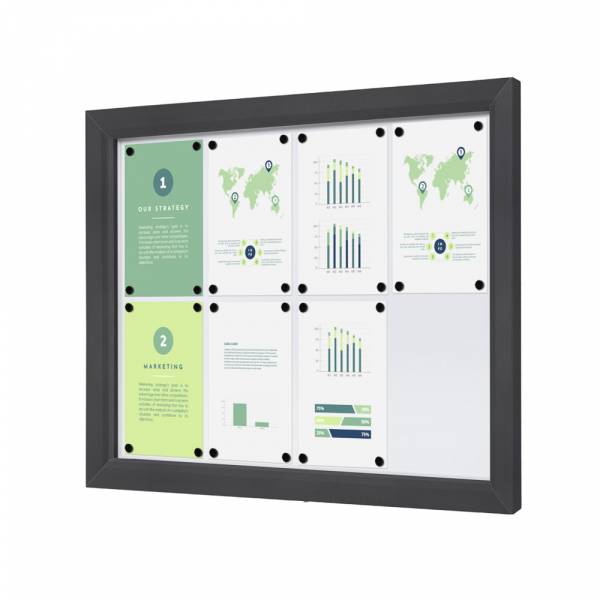 Outdoor Lockable Showcase Slim 8 x A4 Anthracite