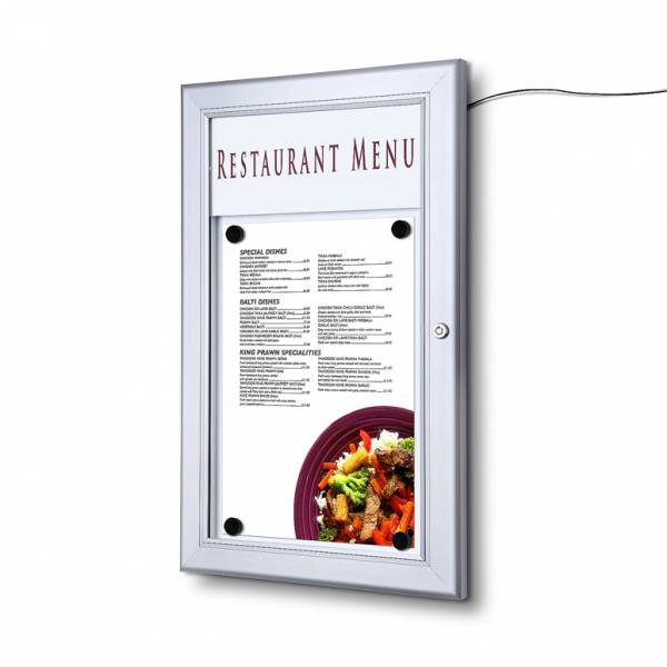 1xA4 LED Menu Display Case with Logo panel