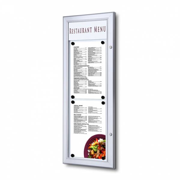 2xA4 Outdoor Wall Mounted Locable Menu Case 2 x A4 Top to Bottom