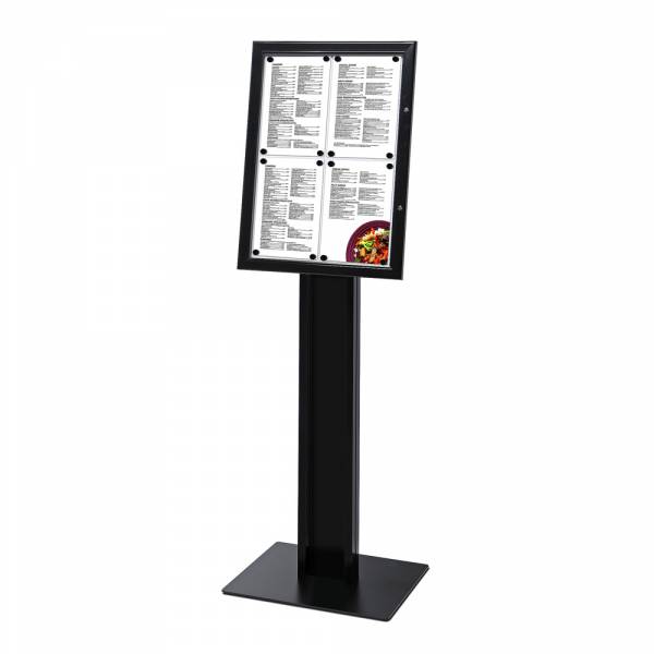 BLACK Freestanding 4xA4 Menu Display Case