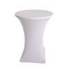 Table Cover Standing Round, diameter 90cm, Double Stretch fabric 100% PES WHITE - 0