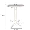 Table Cover Standing Round, diameter 90cm, Double Stretch fabric 100% PES WHITE - 3