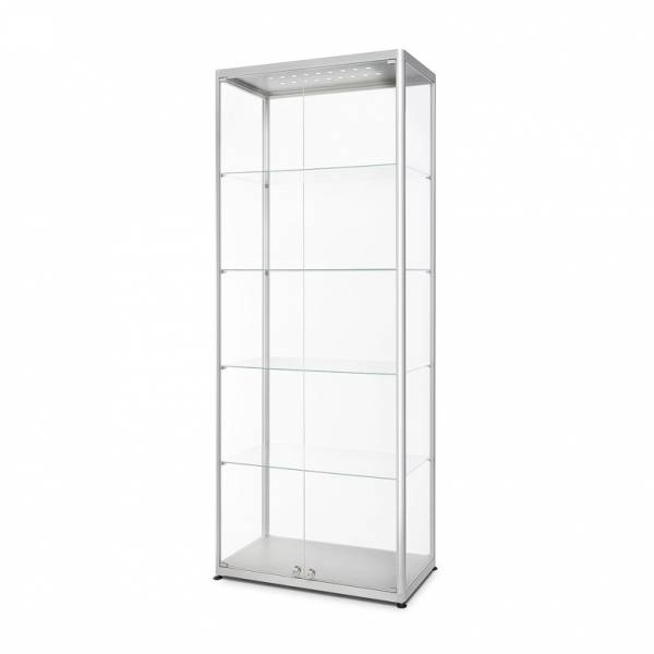 LED illuminated Glass Showcase 800x400x2000mm Front opening