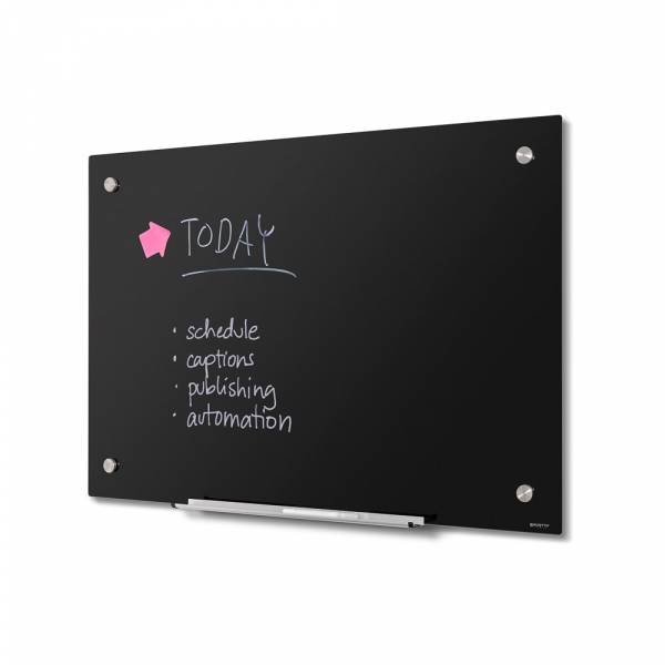 Glass whiteboard 90x60 Black