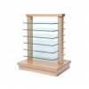 Small wooden rack with glass shelves Light Brown - 0