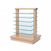 Small wooden rack with glass shelves Light Brown