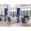 Textile Room Divider Deco 85-200 Double Abstract Japanese Cherry Blossom Brown ECO print material - 16