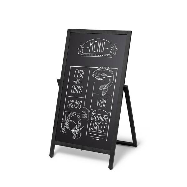 Wooden A-board Flip 55 x 105 cm Black