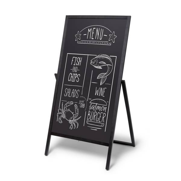 Wooden A-board Flip 68 x 140 cm Black